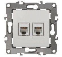 Розетка телефонная двойная 2хRJ11 12-3106-02 сл. кость ЭРА Б0014718