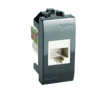 Розетка телефонная СП Brava 1мод. RJ12 черн. DKC 77120N