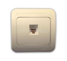 Розетка телефонная СП Mimoza 16А IP20 крем/крем Makel 25014