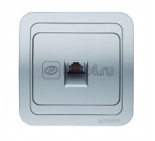 Розетка телефонная СП Mimoza 16А IP20 серебр./серебр. Makel 23414