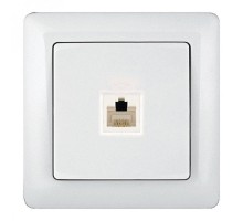 Розетка телефонная СП Хит 160В 1А бел. SchE RT-4S3-B