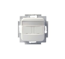 Розетка телекоммуникационная Jussi RJ45 + RJ45 без разъемов (AMP) бел. ABB 2TKA002184G1