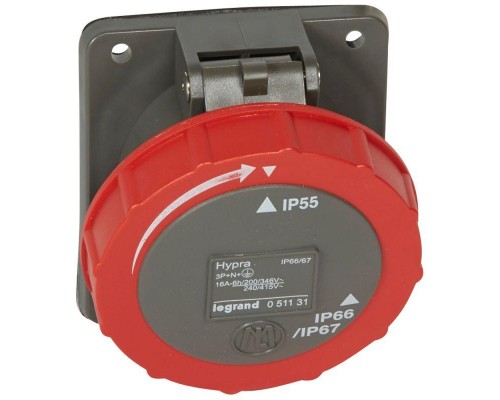Розетка встраиваемая Hypra 16А 400В 4K+3 IP67 Leg 051131