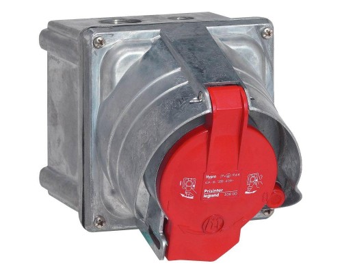 Розетка встраиваемая Hypra 63А 400В 3K+3 IP44 Leg 053800