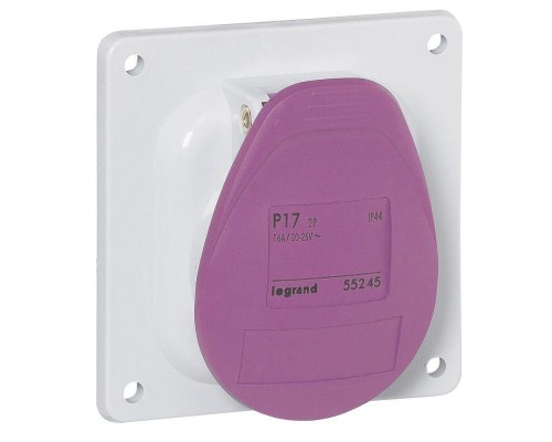 Розетка встраиваемая P17 16А 24В 2P IP44 Leg 055245