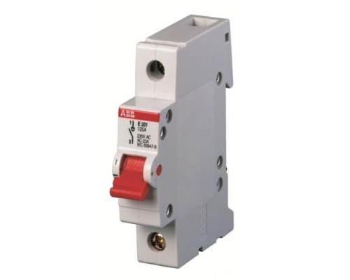 Рубильник 1п E201r 125А рычаг красн. ABB 2CDE281001R0125