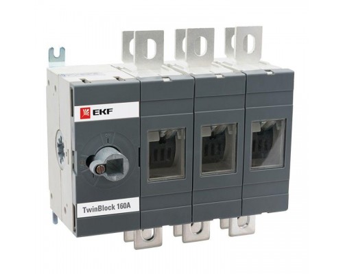 Рубильник 3п 160А реверсивный без рукоятки управления TwinBlock EKF tb-s-160-3p-rev