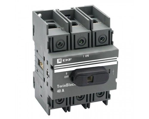 Рубильник 3п 40А с рукояткой управления для прямой установки TwinBlock EKF tb-40-3p-f