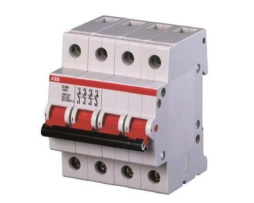 Рубильник 4п E204r 100А рычаг красн. ABB 2CDE284001R0100