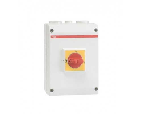 Рубильник OTP45BA4M 2хM32+M16 красн/жел. рукоятка в боксе ABB 1SCA022459R6860
