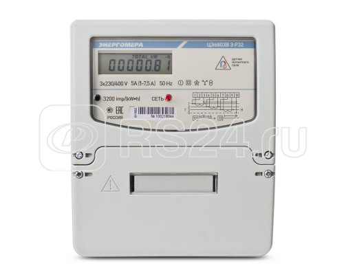 Счетчик ЦЭ-6803В 1 3ф 10-100А 230В 1 класс точн. 1 тариф. 4пр Э Р32 F Энергомера 101003001011552