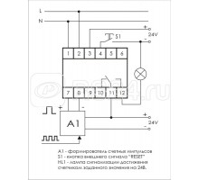 Счетчик импульсов CLI-01 (вход сброса реле управления нагрузкой прямой счет импульсов (0-99 999 999) блокировка доступа PIN-кодом 3 модуля монтаж на DIN-рейке 24-264В AC/DC 8А 1NO/NC IP20) F&F EA16.001.001