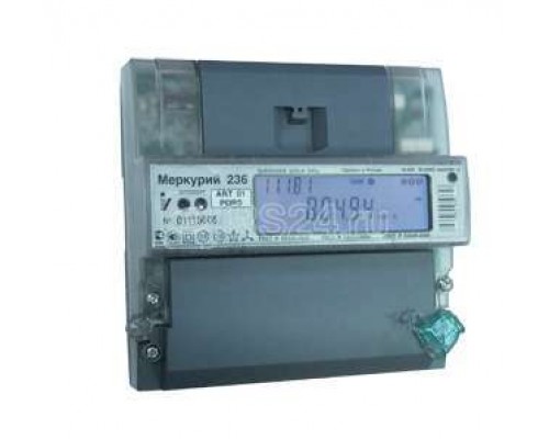 Счетчик Меркурий 236 ART-01 PQRS 3ф 5-60А 1.0/2.0 класс точн. многотариф.; оптопорт RS485 ЖКИ DIN-рейка Моск.вр. Инкотекс М0000051659