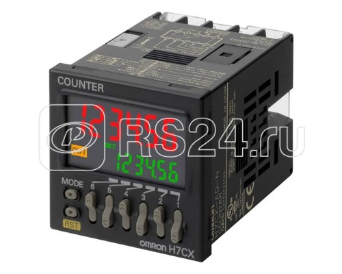 Счетчик многофункциональный H7CX-AUD1-N заводская настройка: установка 1 ступени винтовые клеммы релейный выход + транзисторный выход 6 разрядов 12..24В DC/AC 50/60Гц Omron 311858