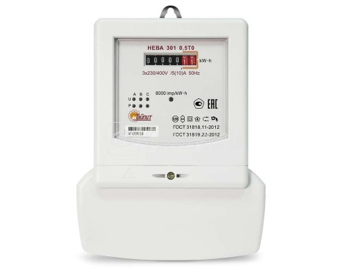 Счетчик НЕВА 301 0.5Т0 3ф 5-10А 3х230/400В 0.5s класс точн. 1 тариф. мех. табло винт Тайпит 6035382