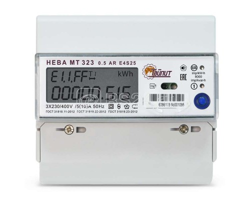 Счетчик НЕВА МТ 323 0.5 AR E4S25 3ф физ.лица Екат. вр. ТАЙПИТ 6110630