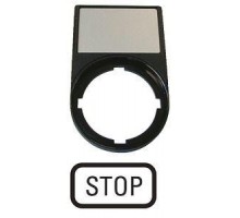 Шильдик STOP с держателем 30х50 M22S-ST-GB0 черн. EATON 216494