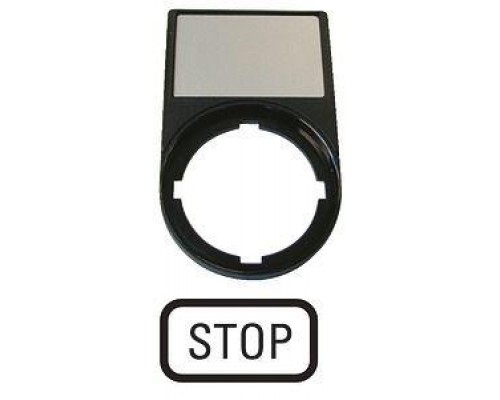 Шильдик STOP с держателем 30х50 M22S-ST-GB0 черн. EATON 216494