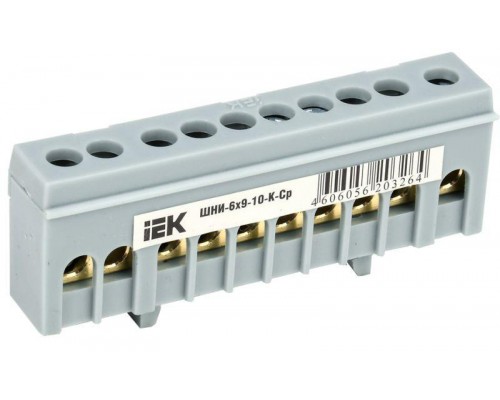 Шина L фаза в корп. изол. на DIN-рейку ШНИ-6х9-10-К-Ср ИЭК YNN10-69-10KD-K02