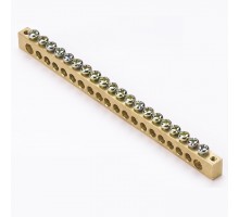 Шина PEN ноль-земля 8х12 20 отвер. латунь крепеж по краям PROxima EKF sn0-125-20-k