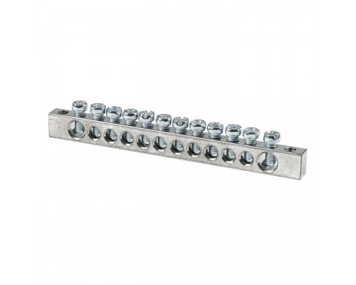 Шина PEN ноль-землядюйма 6x9 12 отвер. цинк крепеж по краям EKF sn1-63-12-k