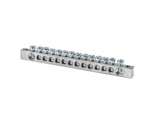 Шина PEN ноль-землядюйма 6x9 14 отвер. цинк крепеж по краям EKF sn1-63-14-k