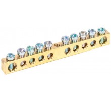 Шина PEN земля-ноль 6х9мм 10/1 (10групп/крепеж по центру) ИЭК YNN10-10-100