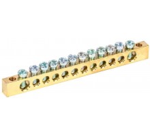 Шина PEN земля-ноль 6х9мм 12/2 (12групп/крепеж по краям) ИЭК YNN11-12-100