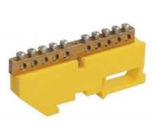 Шина PE земля на DIN-изол. ШНИ-6х9-10-Д-Ж ИЭК YNN10-69-10D-K05