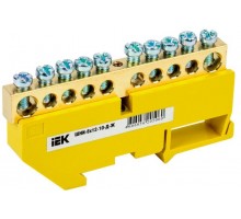 Шина PE земля на DIN-изол. ШНИ-8х12-10-Д-Ж ИЭК YNN10-812-10D-K05