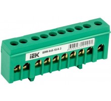 Шина PE земля в корп. изол. на DIN-рейку ШНИ-6х9-10-К-З ИЭК YNN10-69-10KD-K06