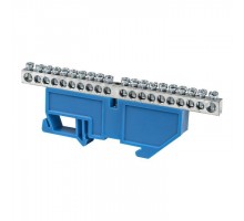 Шина нулевая N 6х9 20 отвер. никель син. изолятор на DIN-рейку PROxima EKF sn1-63-20-d