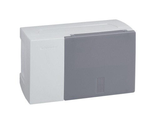 Щит MINI PRAGMA 1 ряд 4мод. навес. с дым. двер. IP40 IK07 50А 2 клеммы SchE MIP12104T