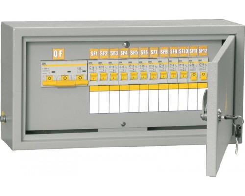 Щит ОЩВ-12/ОБЩ-3-100-12-0 (ВВ100А 12х16А) IP31 ИЭК MSM10-3N-100-12-31
