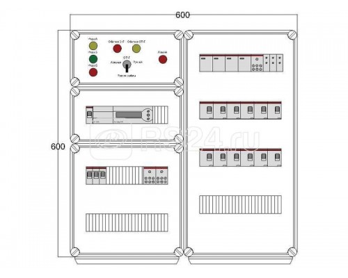 Щит управления электрообогревом HS 12х1700 D850 (с терморег.) ПСО DEVIbox DBS008