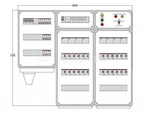 Щит управления электрообогревом HS 24х2800 D316 (с терморег. и датч. темп.) ПСО DEVIbox DBS096