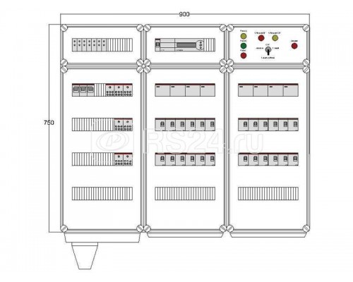 Щит управления электрообогревом HS 24х2800 D850 (с терморег.) ПСО DEVIbox DBS024