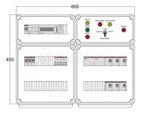 Щит управления электрообогревом HS 6х2800 D850 (с терморег.) ПСО DEVIbox DBS018