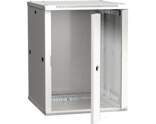 Шкаф 19 дюйм LINEA W 18U 600х600мм настен. стекл. дверь RAL7035 ITK LWR3-18U66-GF