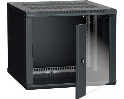Шкаф 19 дюйм LINEA W 6U 600х600мм настен. стекл. дверь RAL9005 ITK LWR5-06U66-GF