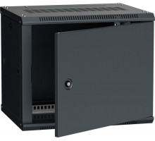 Шкаф 19 дюйм LINEA W 9U 600х450мм настен. метал. дверь RAL9005 ITK LWR5-09U64-MF