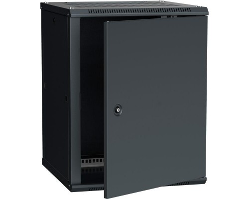Шкаф 19дюйм LINEA W 15U 600х600мм настен. метал. дверь RAL9005 ITK LWR5-15U66-MF