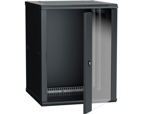 Шкаф 19дюйм LINEA W 15U 600х600мм настен. стекл. дверь RAL9005 ITK LWR5-15U66-GF