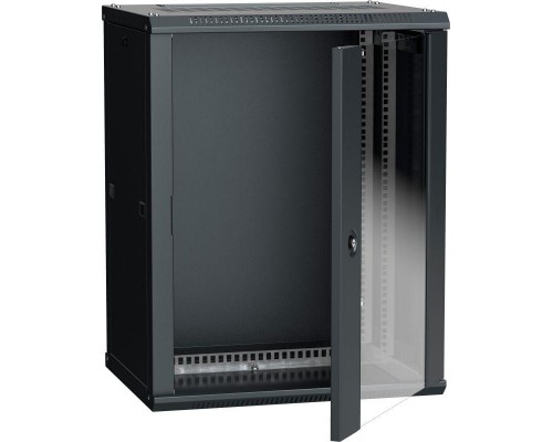 Шкаф 19дюйм LINEA W 18U 600х450мм настен. стекл. дверь RAL9005 ITK LWR5-18U64-GF