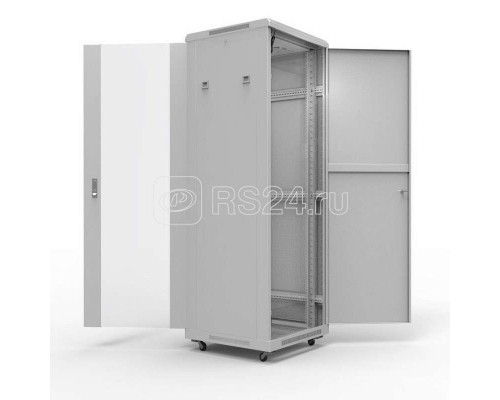 Шкаф напольный 19дюйм Standart 22U 600х600мм передняя дверь стекло задняя дверь металл RAL7035 Rexant 04-2313