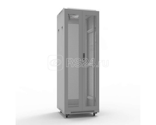 Шкаф напольный 19дюйм Standart 42U 600х600мм передняя и задняя распашные перф. двери RAL7035 Rexant 04-2360