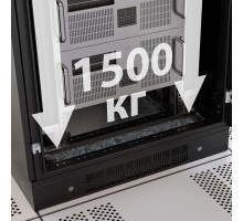 Шкаф напольный 42U 800х800 двери стекло/сплошная укомплектован вводом и заглушками RAL9005 DKC R5IT4288GSB