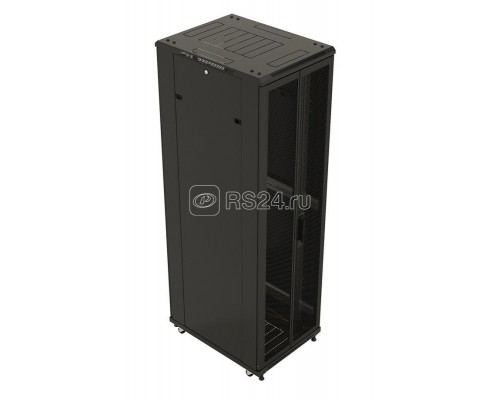 Шкаф напольный TTB-2768-DD-RAL9004 1388х600х800мм 19дюйм. 27U передн. и задн. распаш. перфор. двери (75%) ручка с замком крыша нового типа RAL 9004 разобр. черн. Hyperline 395988