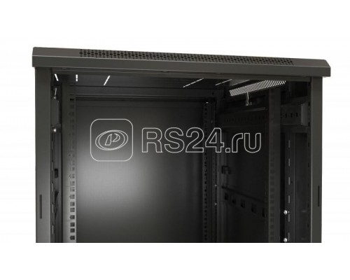 Шкаф напольный TTB-3761-AS 19дюйм 37U 1833х600х1000мм перед. стекл. дверь со стальн. перф. боковинами задн. дверь сплошная ручка с замком крыша нового типа черн. (RAL 9004) Hyperline 395993