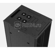Шкаф напольный TTB-4261-AS 19дюйм 42U 2055х600х1000мм перед. стеклянная дверь со стальными перфорир. боковинами зад. дверь сплошная ручка с замком крыша нового типа черн. (RAL 9004) разобранный Hyperline 395998